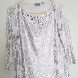 Chicos silver print top